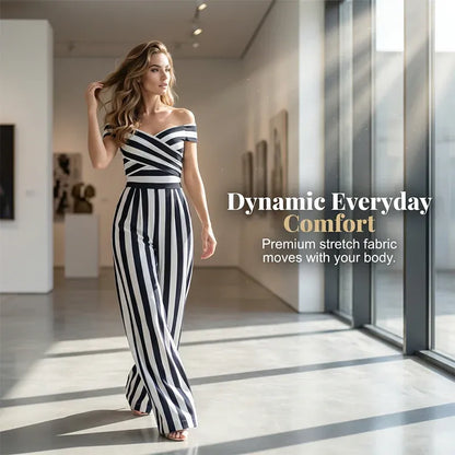 Women’s Off-Shoulder Wide-Leg Jumpsuit