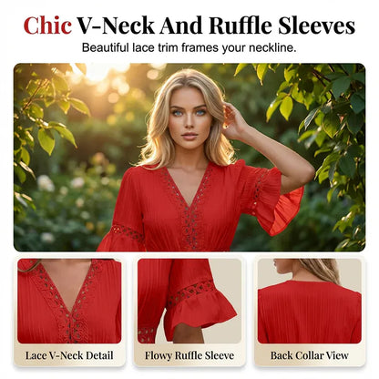 Women’s Lace Cutout V-Neck Mini Dress