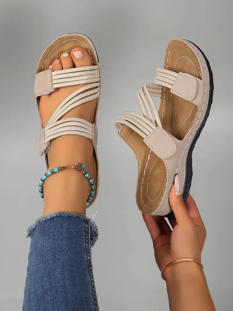 Women’s Elastic Strap Comfort Slide Sandals