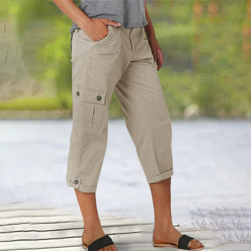 Women’s Stretch Multi-Pocket Capri Cargo Pants