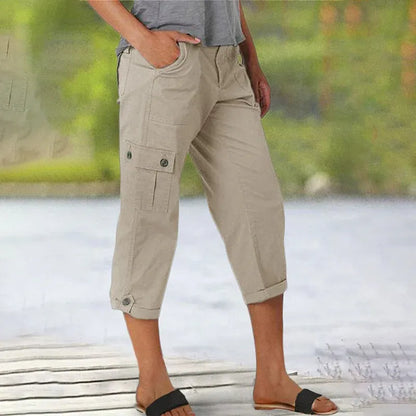 Women’s Stretch Multi-Pocket Capri Cargo Pants