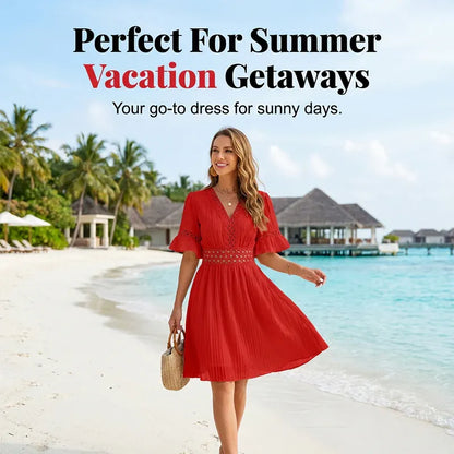 Women’s Lace Cutout V-Neck Mini Dress