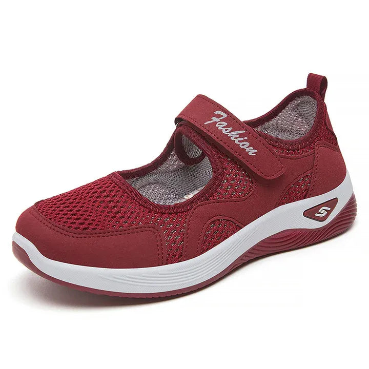 Women’s Breathable Hook-and-Loop Comfort Walking Shoes