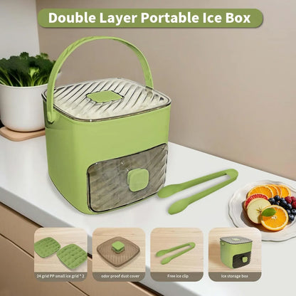 Portable Ice Cube Maker and Storage Box Set