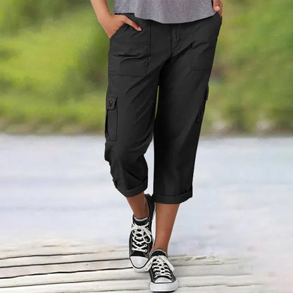 Women’s Stretch Multi-Pocket Capri Cargo Pants