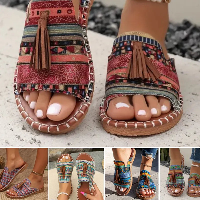 Women’s Boho Print Slip-On Sandals