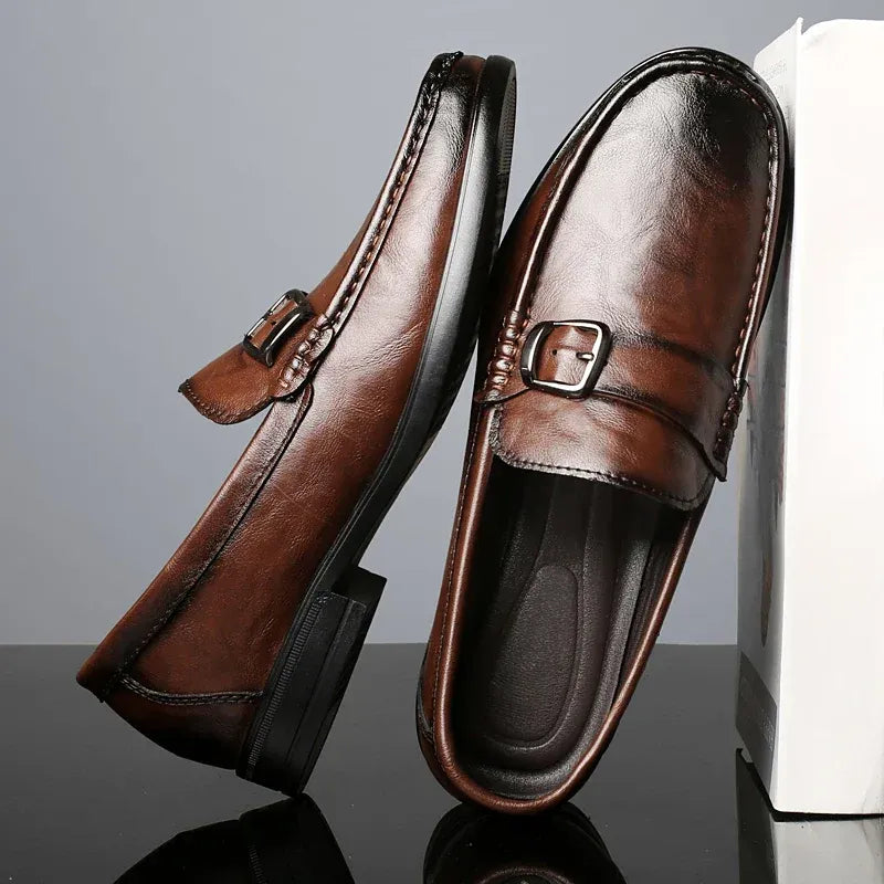 Men’s Buckle Accent Slip-On Dress Loafers