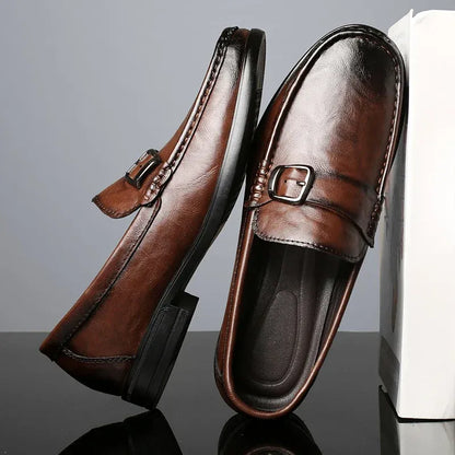 Men’s Buckle Accent Slip-On Dress Loafers