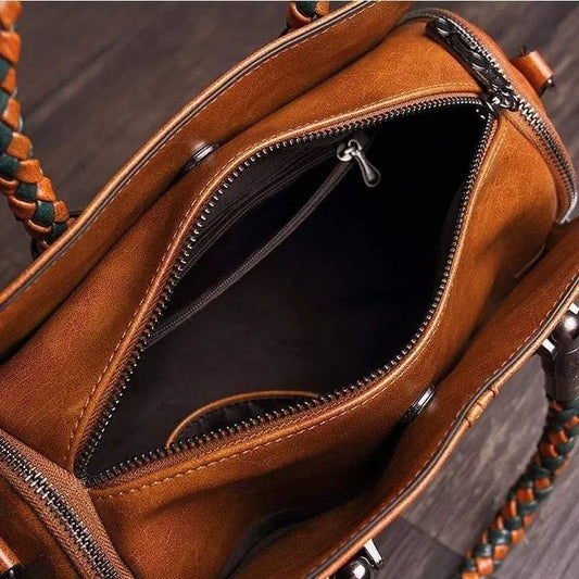 Women’s Large Capacity Leather-Look Satchel Bag