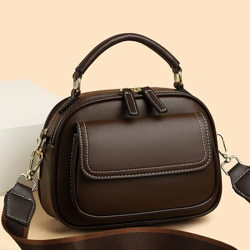 Structured Leather-Look Crossbody Bag