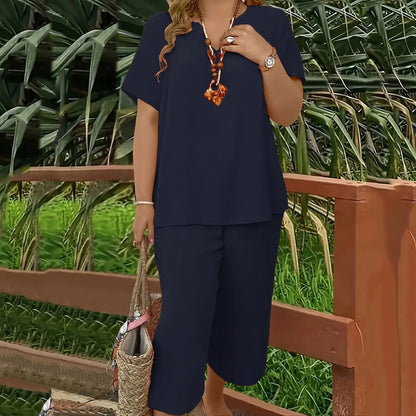 Women’s Casual Two-Piece Top and Pants Set