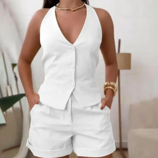 Women’s Halter Vest and Shorts Set