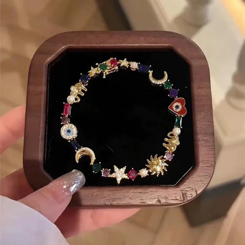 Celestial Multi-Charm Crystal Bracelet