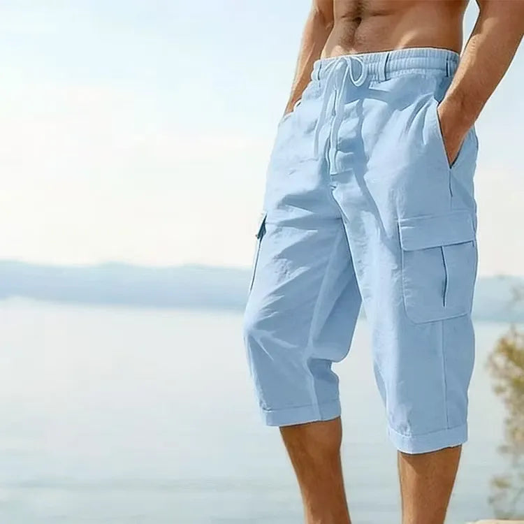 Men's Drawstring Cargo Capri Pants