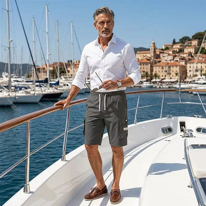 Men's Drawstring Cargo Capri Pants