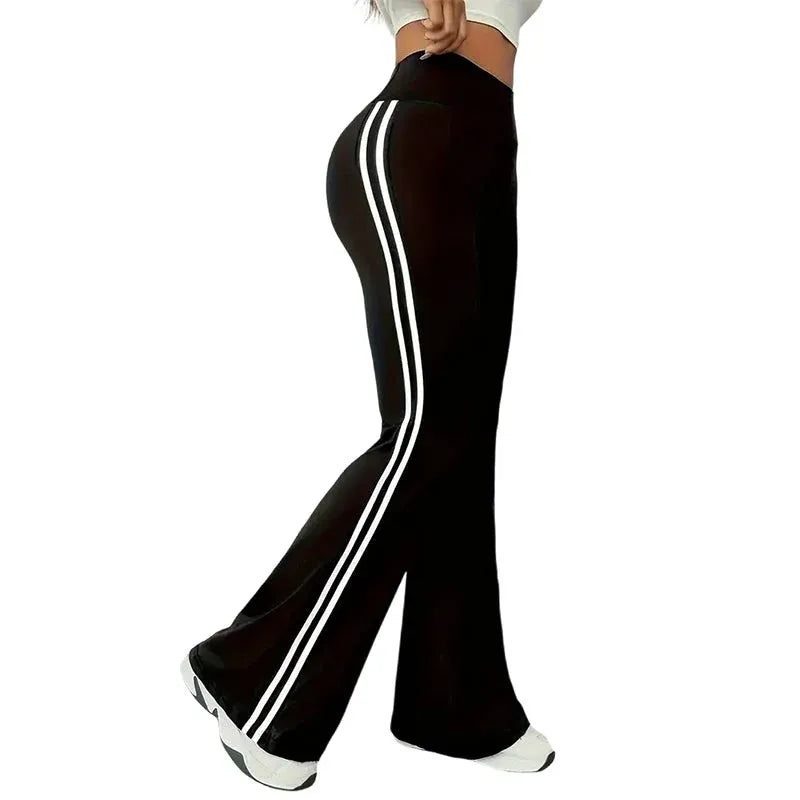 Women’s High-Waisted Flared Stripe Pants