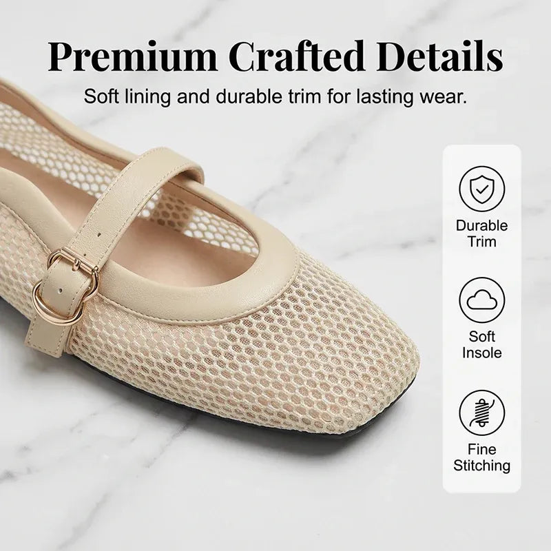 Women’s Breathable Mesh Mary Jane Flats