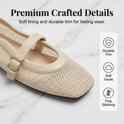 Women’s Breathable Mesh Mary Jane Flats