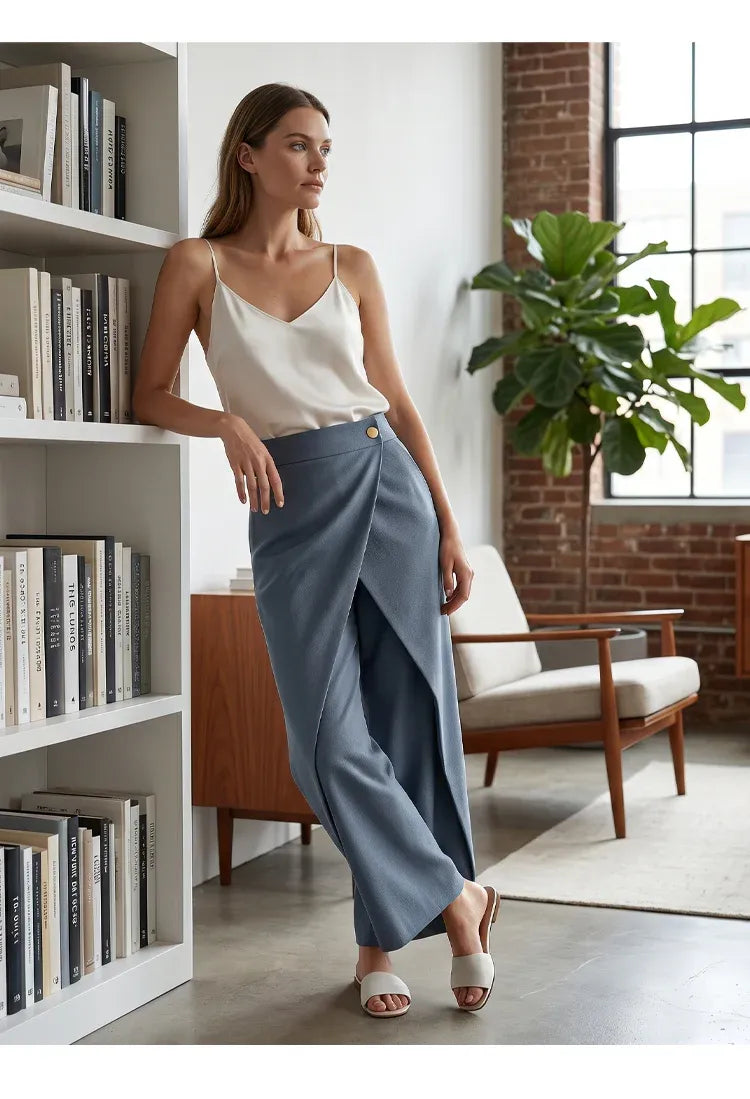 Women’s High-Waist Cropped Wide Leg Pants