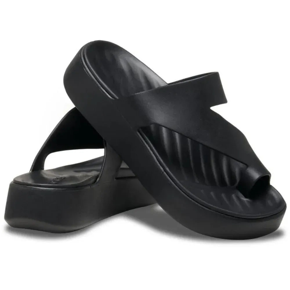 Toe Loop Platform Slide Sandals