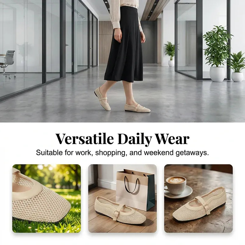 Women’s Breathable Mesh Mary Jane Flats