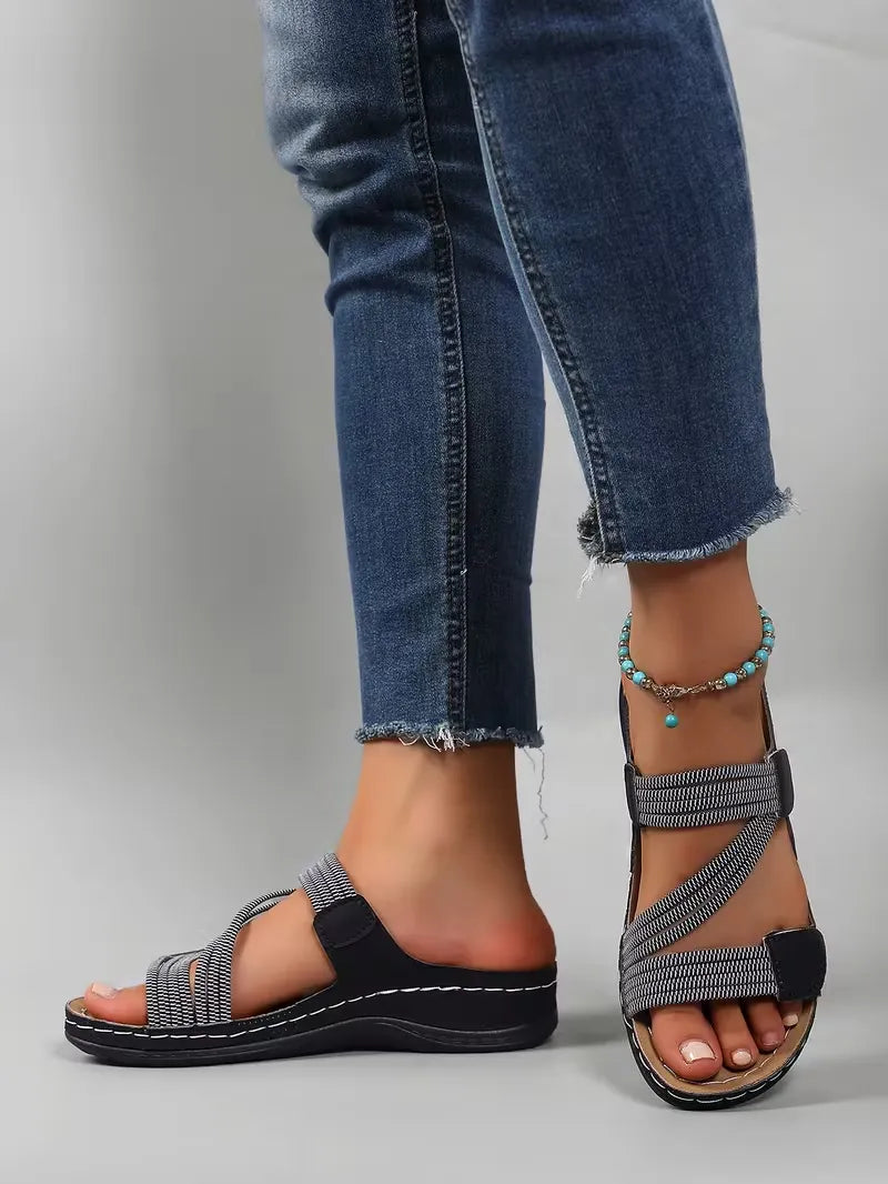Women’s Elastic Strap Comfort Slide Sandals
