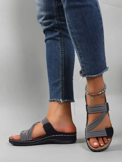 Women’s Elastic Strap Comfort Slide Sandals
