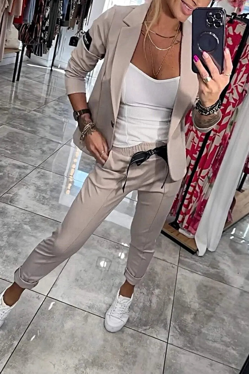 Women’s Casual Blazer and Pants 2-Piece Set