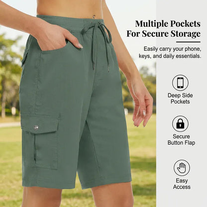 Women’s Lightweight Quick-Dry Cargo Shorts with Pockets