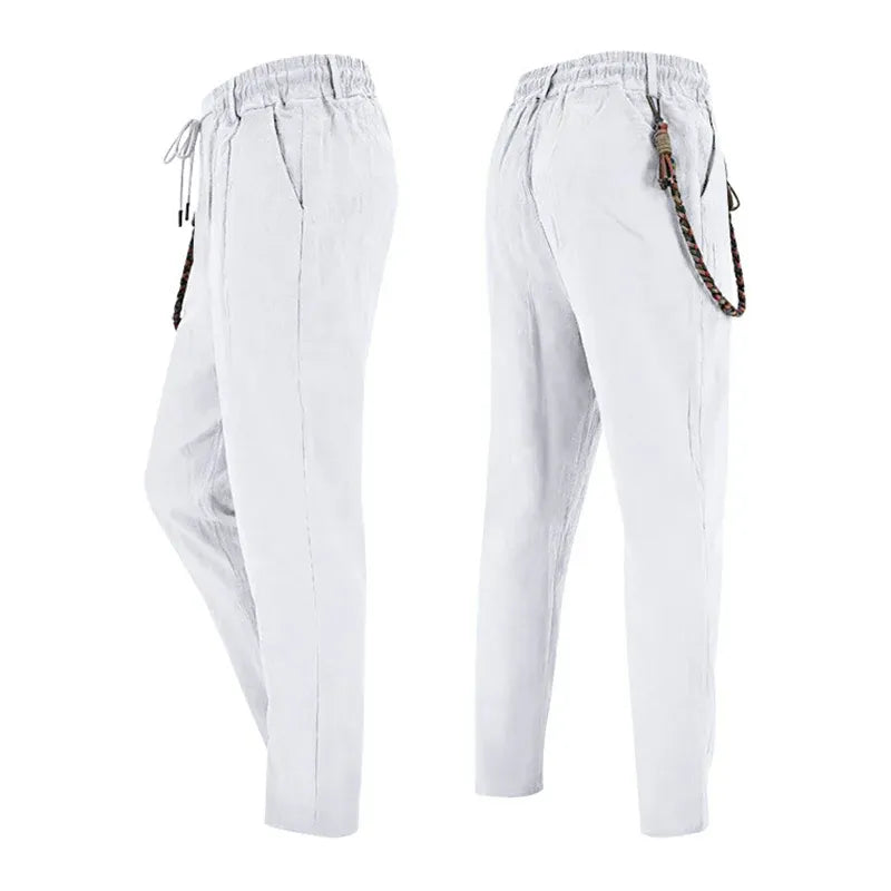 Men’s Casual Linen-Look Drawstring Pants