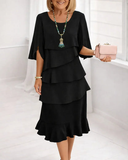 Women’s Elegant Ruffle Midi Dress