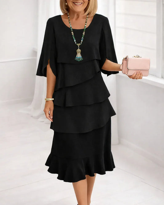 Women’s Elegant Ruffle Midi Dress