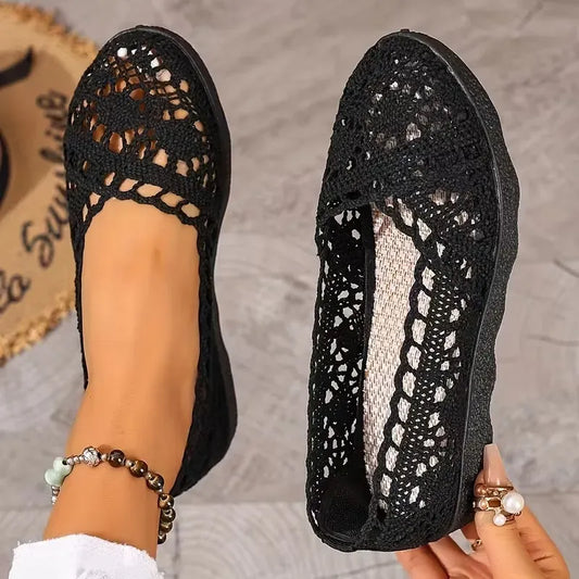 Women’s Breathable Lace Mesh Slip-On Flats