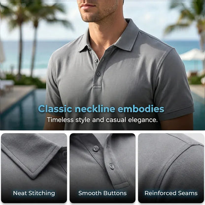 Men’s Relaxed Linen-Blend Polo Shorts Set