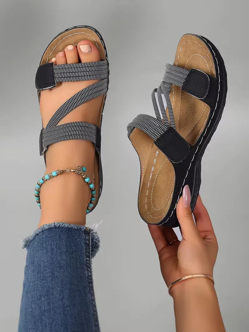 Women’s Elastic Strap Comfort Slide Sandals