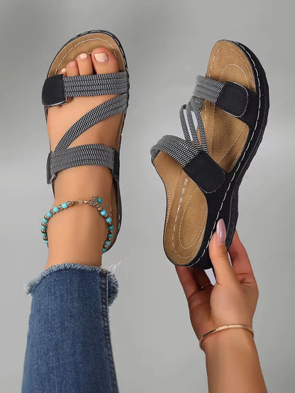 Women’s Elastic Strap Comfort Slide Sandals