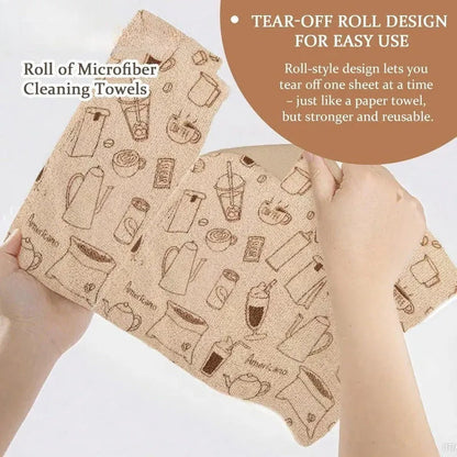 Reusable Tear-Off Microfiber Cleaning Towel Roll – 3 Pack
