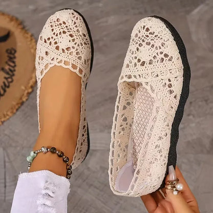 Women’s Breathable Lace Mesh Slip-On Flats