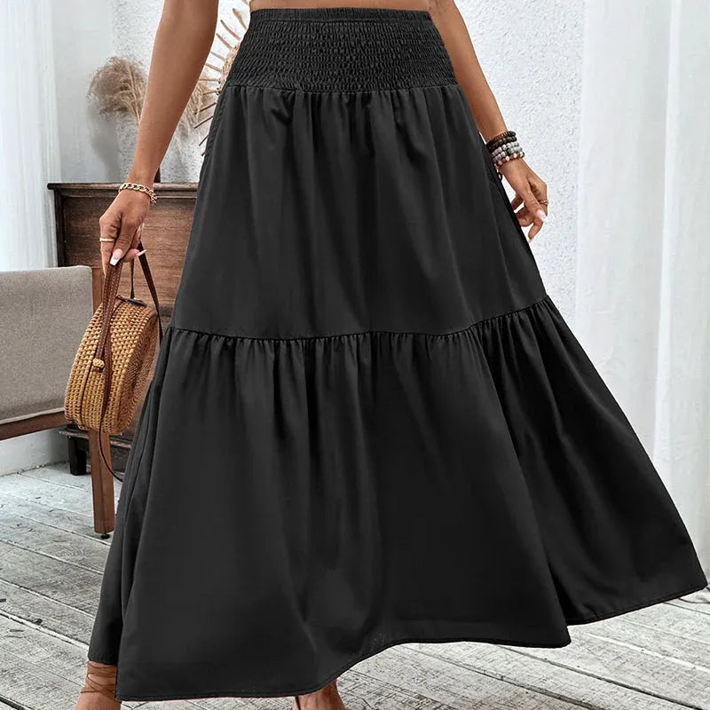 Women’s Smocked High-Waist Maxi Skirt