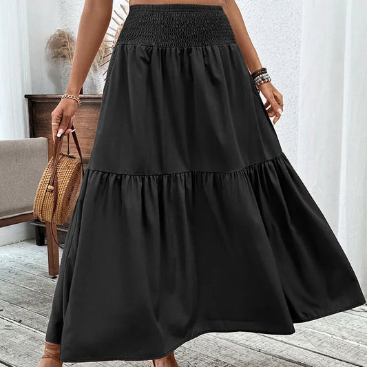 Women’s Smocked High-Waist Maxi Skirt
