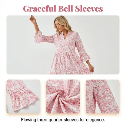 Women’s Floral V-Neck Flowy Mini Dress