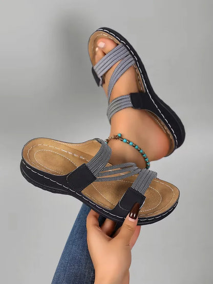 Women’s Elastic Strap Comfort Slide Sandals