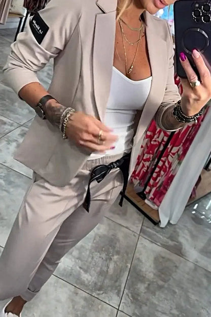 Women’s Casual Blazer and Pants 2-Piece Set