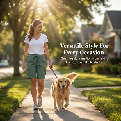 Women’s Lightweight Quick-Dry Cargo Shorts with Pockets