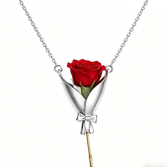 Rose Bouquet Pendant Necklace