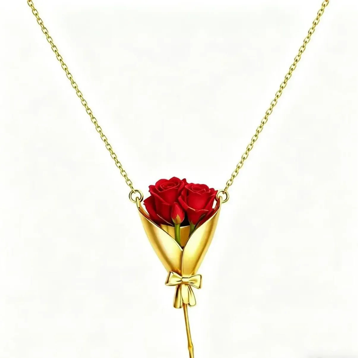 Rose Bouquet Pendant Necklace