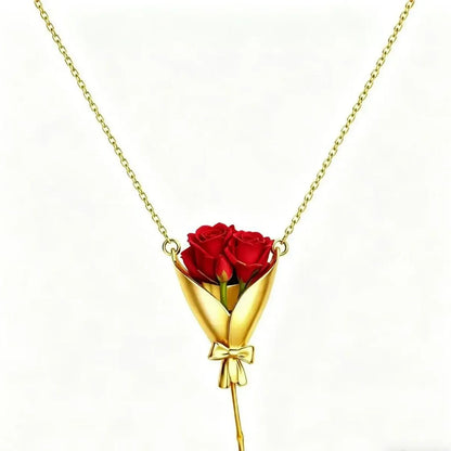 Rose Bouquet Pendant Necklace