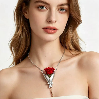 Rose Bouquet Pendant Necklace