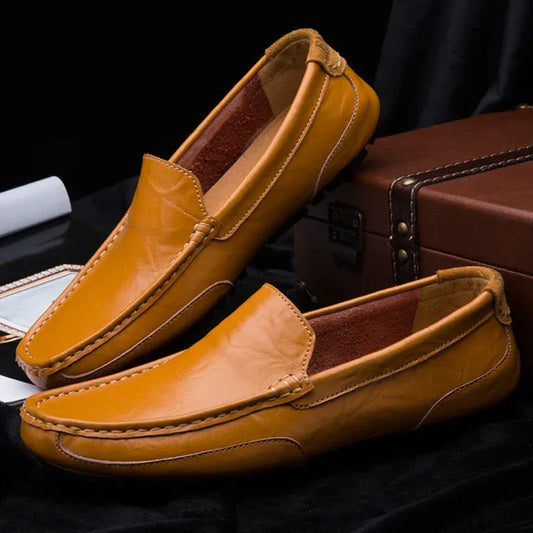 Men’s Leather-Look Slip-On Loafers