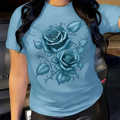 Women's Rose Graphic Crewneck T-Shirt